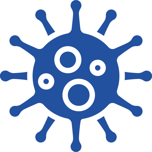 Blue square logo with white horizontal lines.